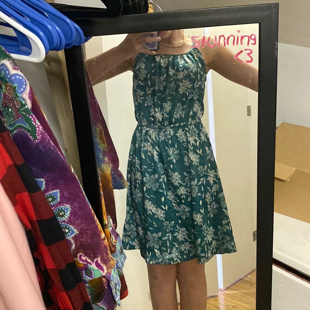 floral green dress